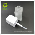 40ml square frosted cosmetic glass pump bottle